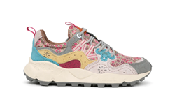YAMANO 3 WMN Sneakers in suede nylon leo sage pink yellow